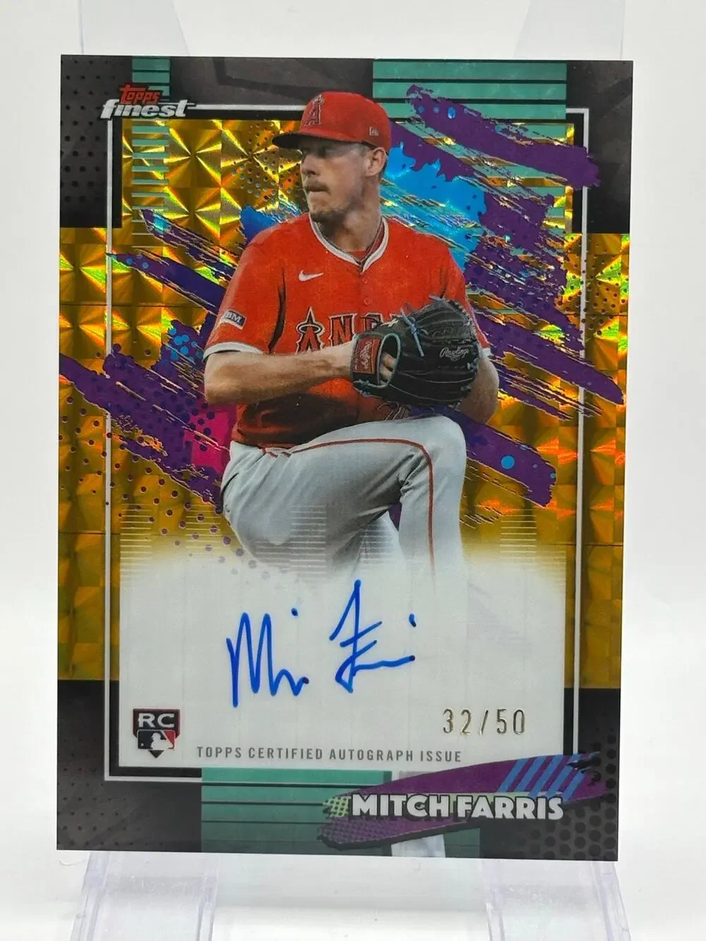 2026 Topps Finest Mitch Farris Rookie Gold Geometric Auto 32/50 SP Angels RC